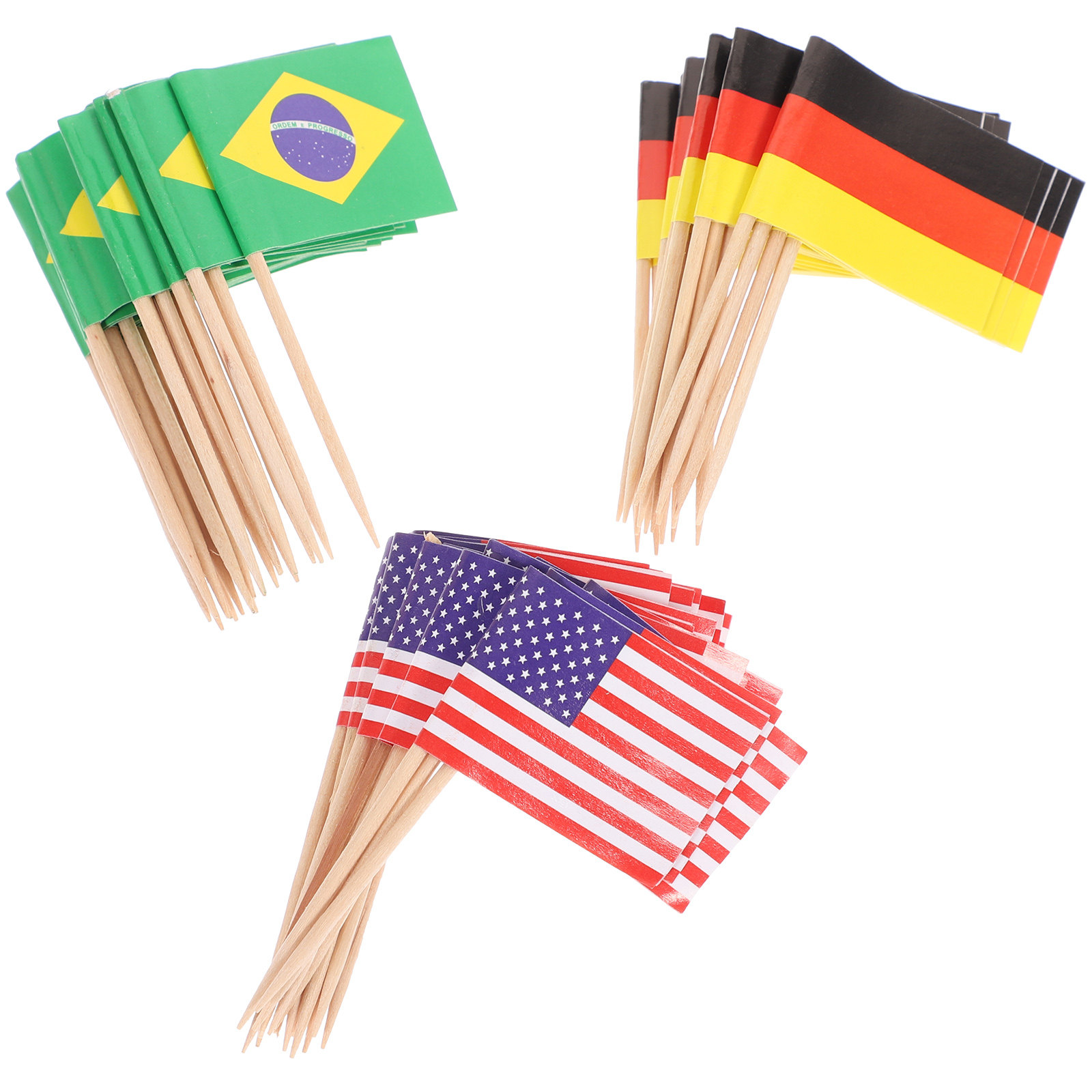 Food Nation Snacks - 125 szt. papierowych flag narodowych na